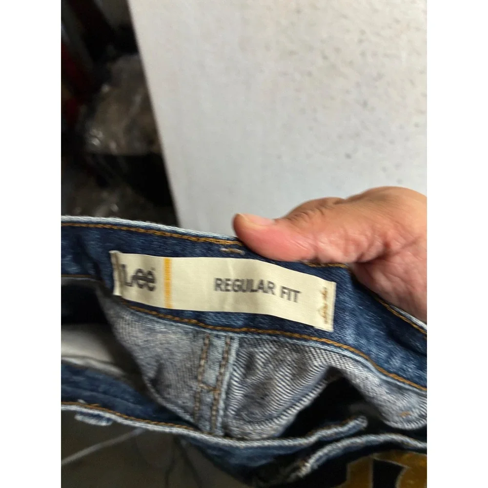 Lee Mens Regular Fit Straight Leg Blue Denim Jeans 36x31 Medium Wash 2020389